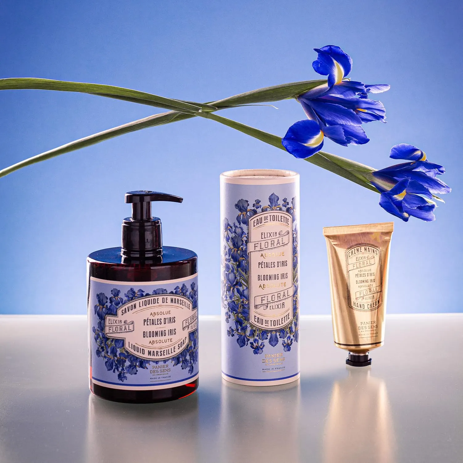 Panier des Sens - Hand Cream for Dry Cracked Hands - Blooming Iris Hand Lotion with Shea Butter & Olive Oil - Vitamin E Skin Moisturizer with 97% Natural Ingredients - Made in France, 2.5 fl oz