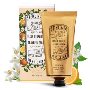 Panier des Sens - Hand Cream for Dry Cracked Hands - Orange Blossom Hand Lotion with Olive & Almond Oil - Vitamin E Skin Moisturizer with 96% Natural Ingredients - Made in France, 2.5 fl oz