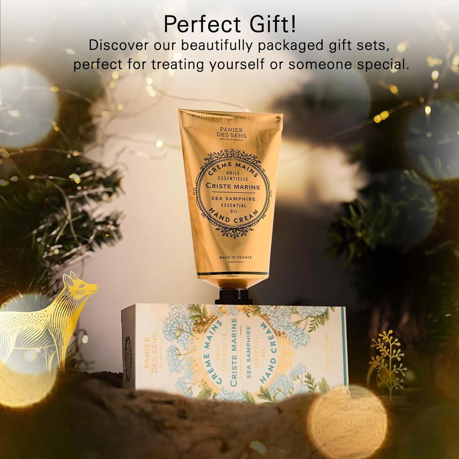 Panier des Sens - Hand Cream for Dry Cracked Hands - Sea Samphire Hand Lotion with Shea Butter & Olive Oil - Vitamin E Skin Moisturizer with 97% Natural Ingredients - Made in France, 2.5 fl oz
