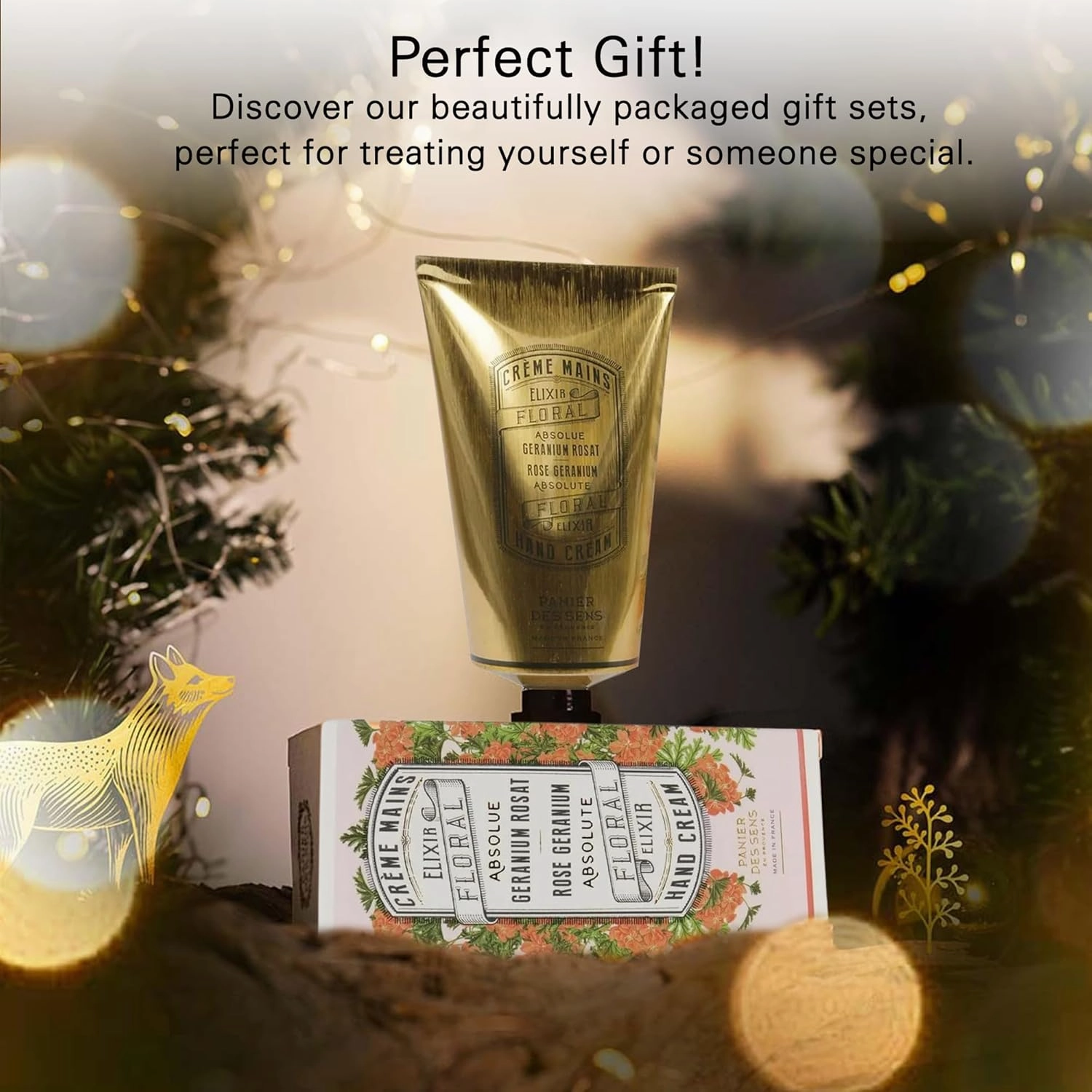 Panier des Sens - Hand Cream for Dry Cracked Hands - Rose Geranium Hand Lotion with Olive & Almond Oil - Vitamin E Skin Moisturizer with 97% Natural Ingredients - Made in France, 2.5 fl oz