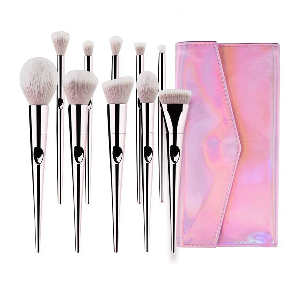 Pcs Brush Set Brush Makeup Eyeshadow Tool Brush 10 Brush Beauty Brush Stippling Brush (pink, One Size)