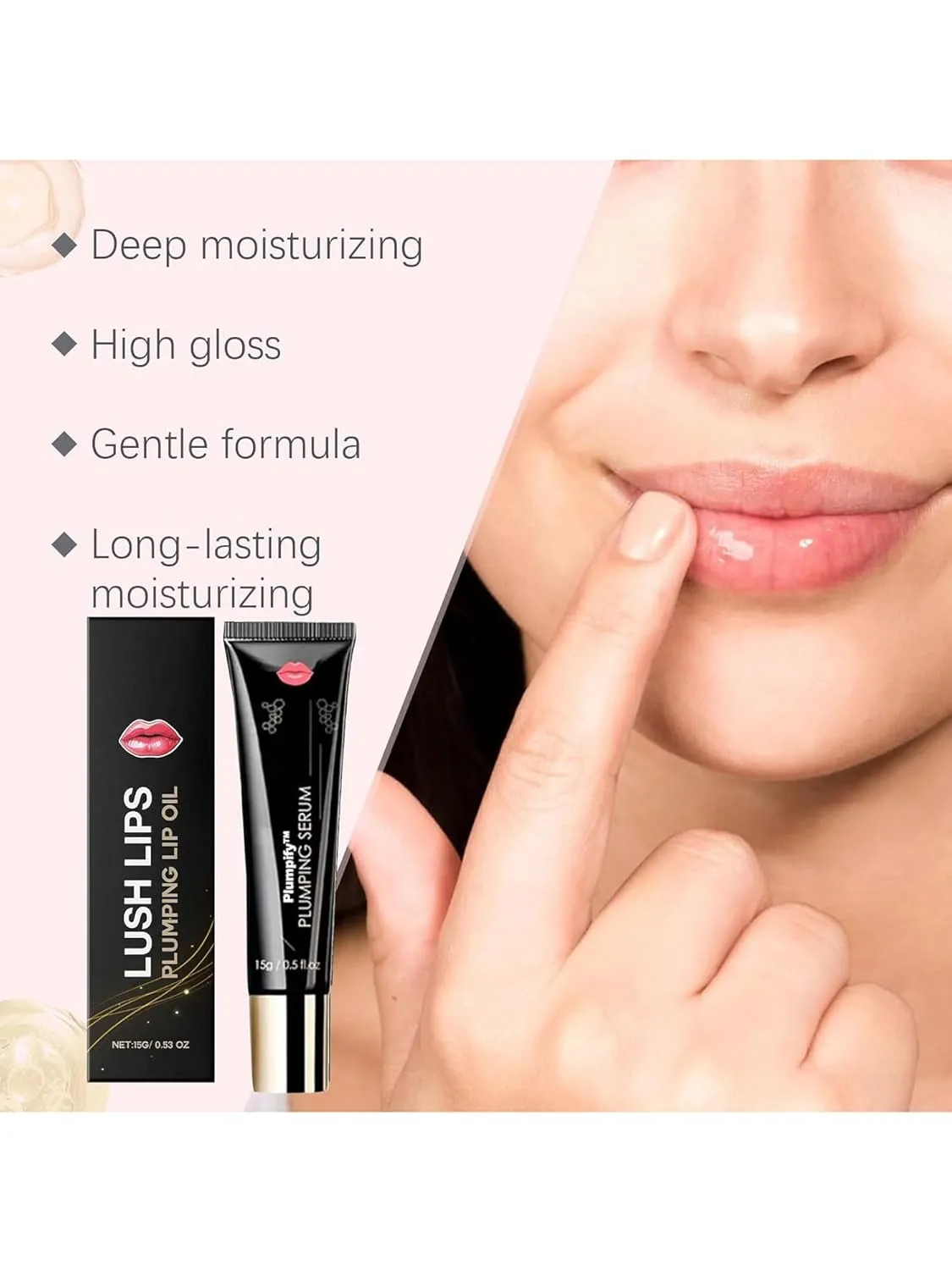Plumpify Lip Boosting Serum, Hydrating Moisturizing Lip Oil, Hydrating Lip Gloss Set for Dry Lips (3pcs)