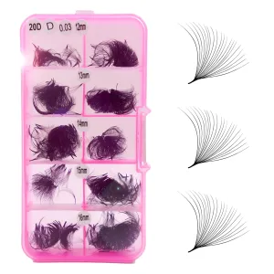 Premade Fan Extensions C/D Curl 12-16mm Mix Length 0.03 Thickness Ultra Speed 600 Fans Promade Fans Eyelash Extensions Premade Volume Eyelashes