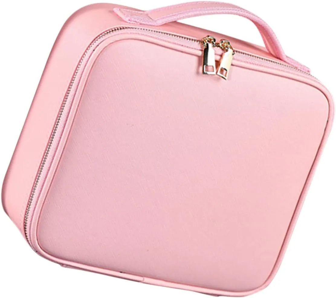 Pu Travel Makeup Bag Organizer with Adjustable Divider Lightweight Design Compact for Cosmetics Jewelry Accessories Storage Case