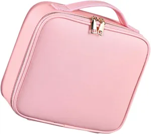 Pu Travel Makeup Bag Organizer with Adjustable Divider Lightweight Design Compact for Cosmetics Jewelry Accessories Storage Case