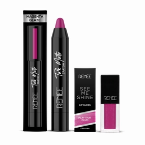 RENEE Magenta Glaze Lip Crayon & Play That Plum Lip Gloss Combo