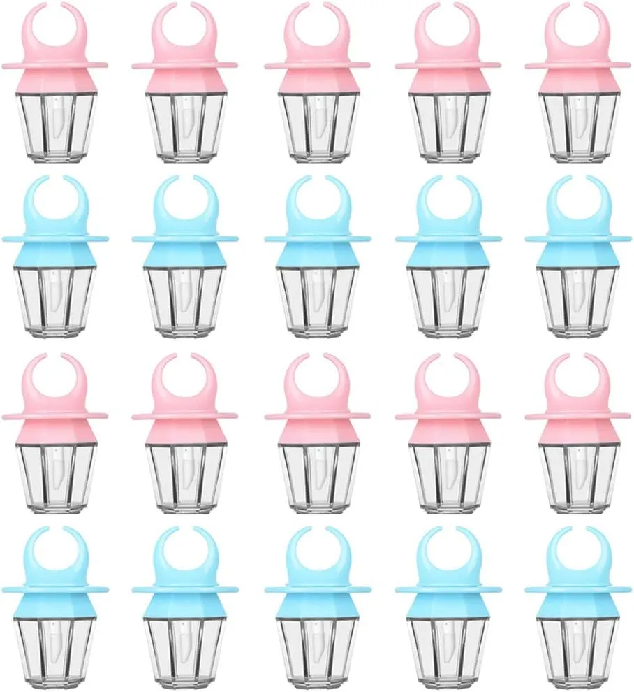 RONRONS 20 Pieces 8ml Diamond Ring Shape Empty Lip Gloss Tube Feeding Bottle Plastic Refillable Lipgloss Bottles Container Clear Lip Glaze Tube with Wand Lip Oil Vials DIY Makeup Holder