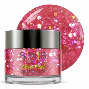 SNS Nail Dip Powder, Gelous Color Dipping Powder - Toucan Lipstick (Pink/Fuchsia, Glitter) - Long-Lasting Dip Nail Color Lasts up to 14 days - Low-Odor & No UV Lamp Required - 1 Oz