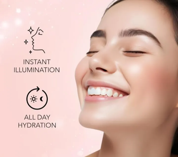 Strobe Cream - 30g | Primer   Highlighter   Moisturizer | Shea Butter & Hyaluronic Acid | Intense Hydration | Flawless Radiant Dewy Skin (Peach)