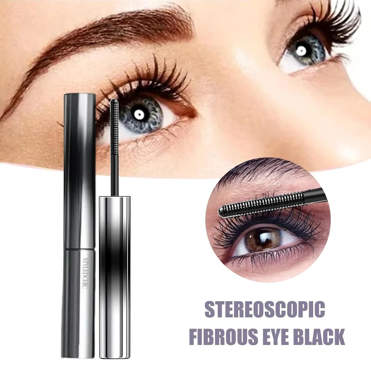 Styledchic’s Iron Wand Mascara,Styled Chic Mascara,Sarenetee Iron Wand Mascara,Premnova Iron Lash Mascara,Lashtitan 3D Curling Eyelash Iron Wand Mascara,Long Lasting Bristleless Mascara (2*Black)
