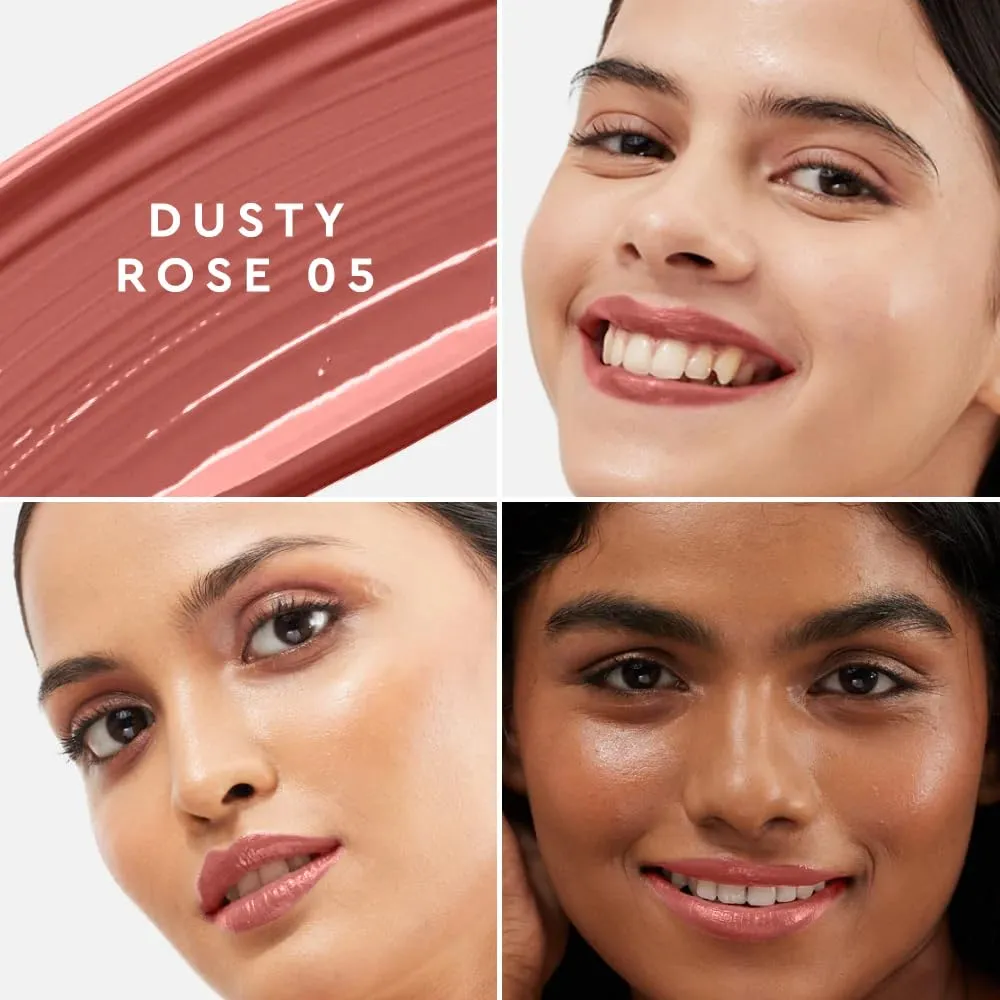 Super Butter Lip Lacquer, Dusty Rose (Matte Nude Peach), 5 ml, Long Lasting Lip Gloss, Intense Colour, Hi-shine, Vegan, No Paraben, Non Toxic, Hydrating Liquid lipstick for Moisturizing Lip