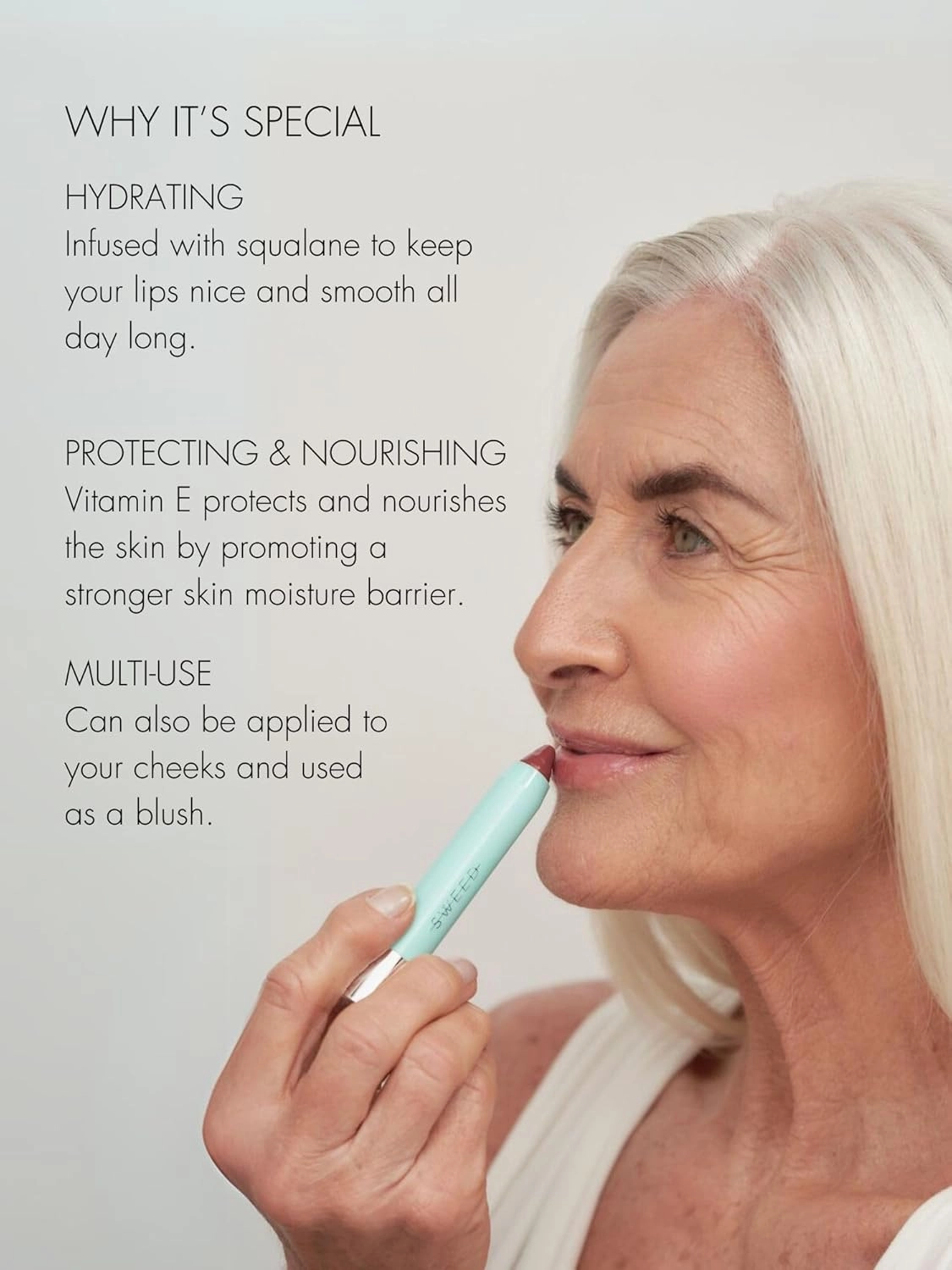 SWEED - Le Lipstick | Plump, Nourish, Moisturize with Squalane | Vegan, Cruelty-Free, Clean Beauty (Wild Rose)