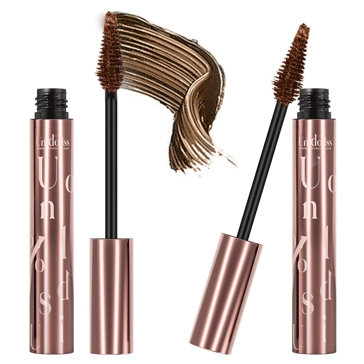 Unidollss Tubing Mascara Brown 2Pcs | Volume & Lengthening Lash Extension Effect, No Clumping, Smudge Proof,Long Lasting, Washable & Cruelty Free for Sensitive Eyes, Gluten Free for 30  Women