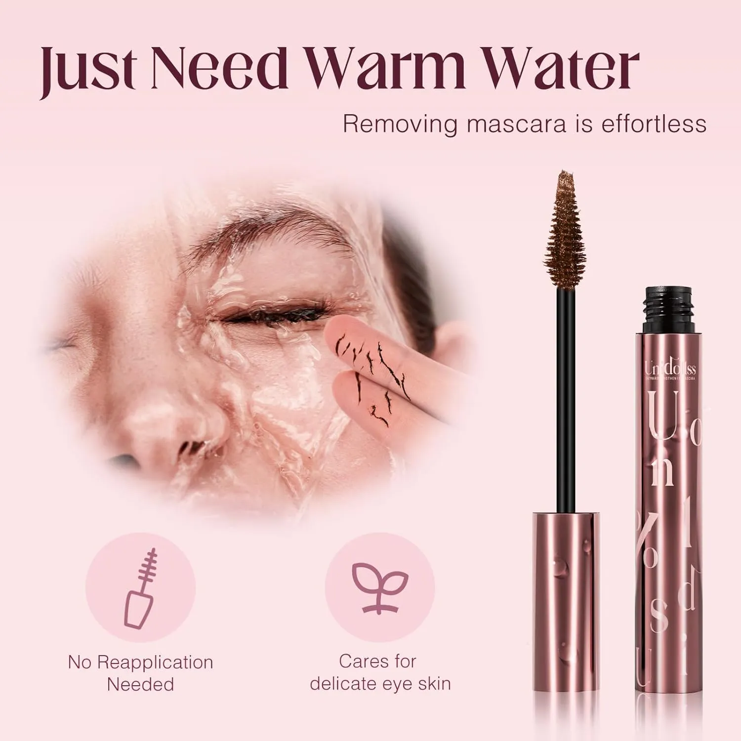 Unidollss Tubing Mascara Brown 2Pcs | Volume & Lengthening Lash Extension Effect, No Clumping, Smudge Proof,Long Lasting, Washable & Cruelty Free for Sensitive Eyes, Gluten Free for 30  Women