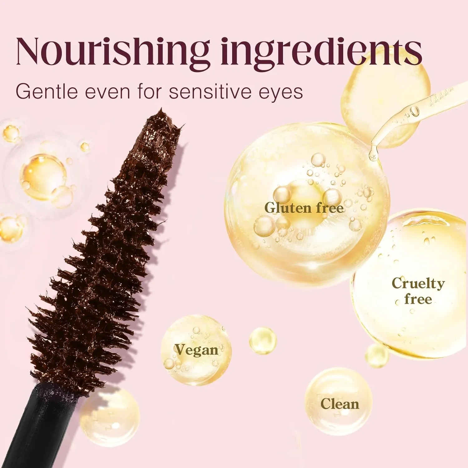 Unidollss Tubing Mascara Brown 2Pcs | Volume & Lengthening Lash Extension Effect, No Clumping, Smudge Proof,Long Lasting, Washable & Cruelty Free for Sensitive Eyes, Gluten Free for 30  Women