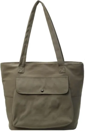 Vintage Tote Bag Large Capacity Retro Canvas Tote Bag with Zipper Women's Trendy Shoulder Bag for Work, Shopping