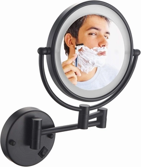 Wall Mount Makeup Mirror 7X Magnification with Lights, 8 Inch Double-Sided Swivel Wall Mounted Makeup Mirror Two Side 360 Swivel Cosmetic Face Extendable Vanity Mirrors
