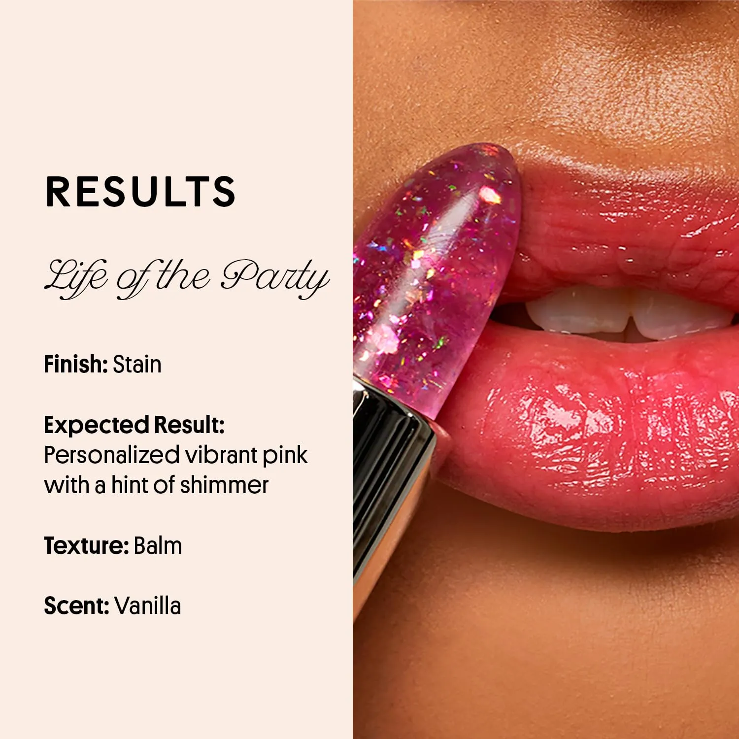 Winky Lux Glitter Confetti Balm, pH Color Changing Lipstick, Vegan & Cruelty Free Lip Balm, Hydrate & Plump, Sheer Pink Lipstick With Lavender Confetti