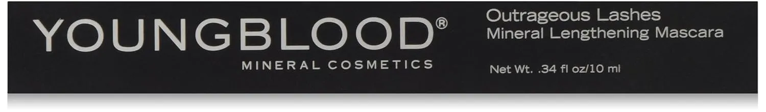YOUNGBLOOD Outrageous Lashes Mineral Lengthening Mascara, 0.23 Oz - Color Blackout