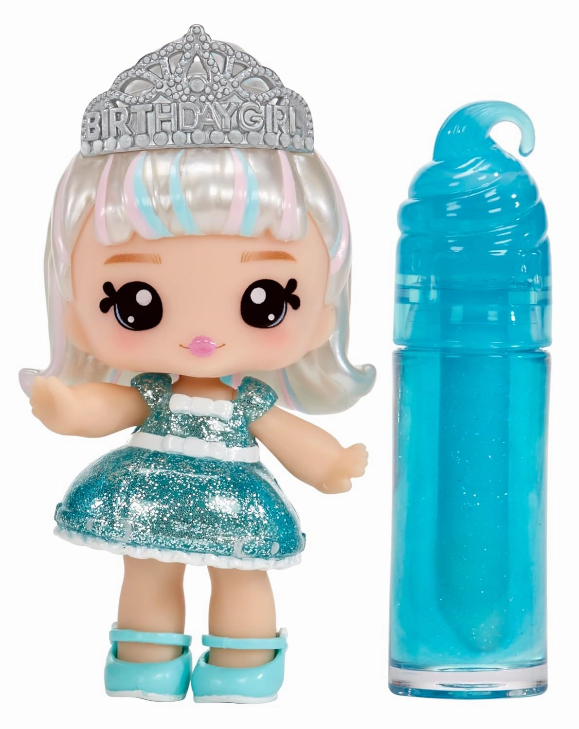 Yummiland Lipgloss Doll – Callie Birthday Cake – Scented Doll with DIY Gloss Kit – Suitable for Ages 4 and Up